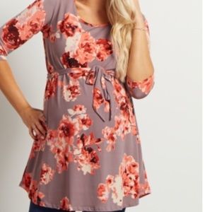 Long floral maternity top